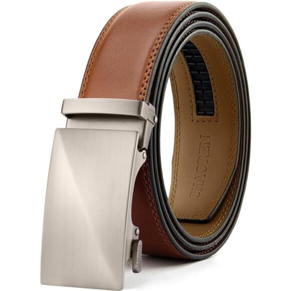 Leather Ratchet Belt Men - Micro Adjustable Belt Fit Everywhere (35mm) - Picture 1 of 7